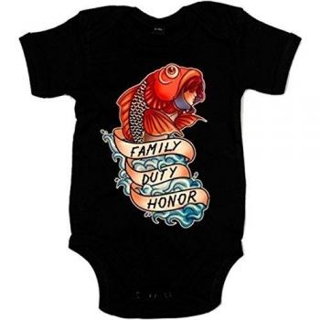 Body bebé Juego de Tronos Tully Family duty honor - Negro, 6-12 meses
