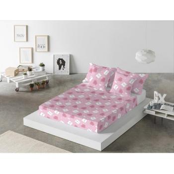 Sábana encimera CORAZONES 100% algodón 144 hilos, ropa de cama