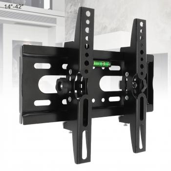 Soporte de pared ajustable para TV, 25KG, inclinación de 15 grados con nivel, para pantallas LCD LED de 14 a 42 pulgadas