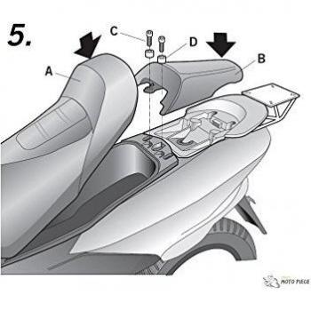 SHAD Y0M11T Soporte de Baúl para Yamaha Majesty 180, Negro