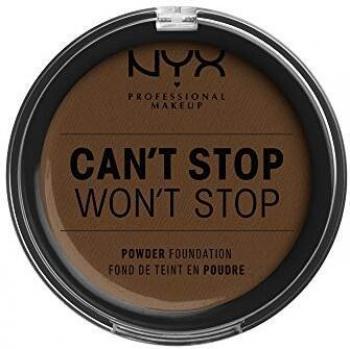 NYX Professional Makeup Polvos de sol Can't Stop Won't Stop Full Coverage Powder Foundation, Acabado mate, Control de brillos, Larga duración, Fórmula vegana, Tono: Walnut