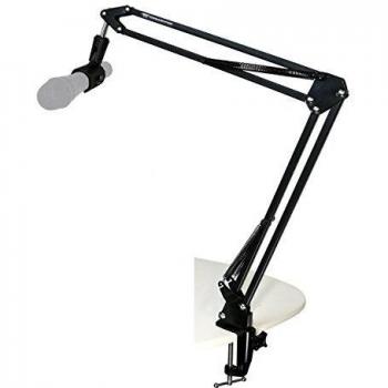 Tie Studio Flexible Broadcast Mic Stand - Adjustable Black Microphone Arm for Studio Use