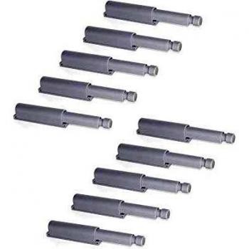 Emuca 1275221 Sistema push para puerta de mueble con pistón amortiguador, gris, Set de 10 piezas