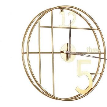 Reloj de Pared Metal Dorado Romimex 50 x 50 x 6 cm