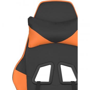 Silla gaming con reposapiés de cuero sintético negro y naranja marca vidaXL