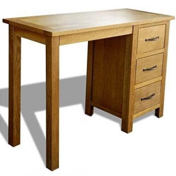 Solid Oak Wood Desk with 3 Drawers 41.7x15.7x29.5