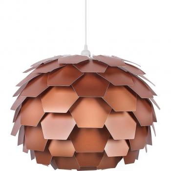 Lámpara Colgante Moderna de Techo con Pantalla Geométrica en Cobre y Diseño Floral Grande Segre