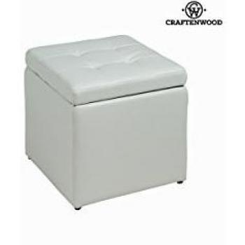 Pouf di ecopelle bianco by Craften Wood