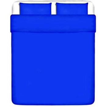 vidaXL set funda edredón 3 piezas algodón color azul 200x220/80x80 cm