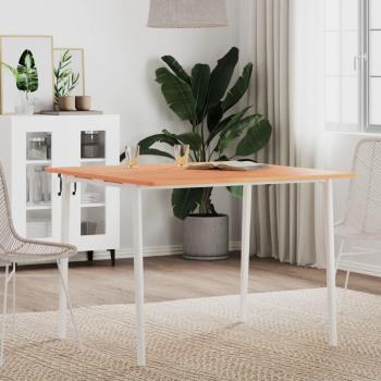 Mesa cuadrada de madera maciza de haya 90x90x1,5 cm Marrón