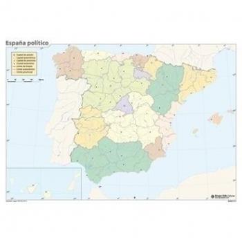MAPA MUDO ERIK COLOR POLITICO ESPAÑA - Pack de 50  Grupo Erik MM0101