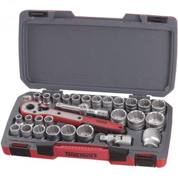 Tengtools T1230 - Juego de llaves de vaso 1/2 de 30 piezas