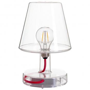 Lámpara de mesa LED recargable Fatboy Transloetje, transparente 25 cm