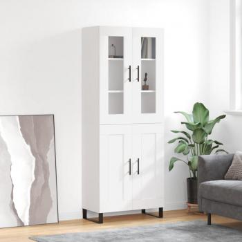 Aparador Alto Blanco 69,5x34x180 cm en Madera Contrachapada