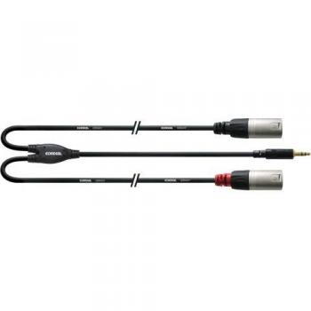 Cordial CFY 3 WMM-LONG 3m Audio Y-Adapter Cable (1x 3.5mm Jack to 2x XLR Male) Black