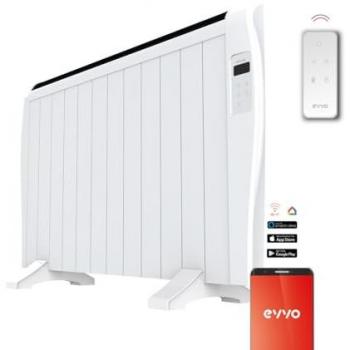 Radiador Emisor Térmico EVVO C12 Blanco 2000W, 26m2, Control Remoto, Wifi, Temporizador 24h, Instalación Suelo/Pared, Bloqueo Infantil