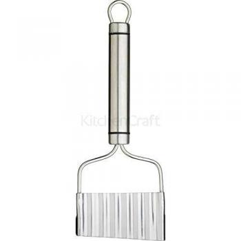 Cortador de Patatas Fritas Onduladas de Acero Inoxidable con Mango Ergonómico 21 x 8 cm