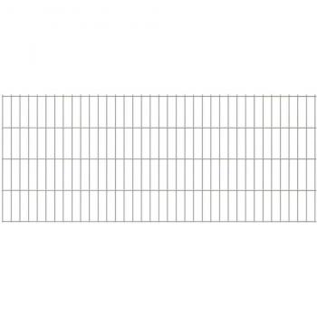 vidaXL Powder-coated Steel Fence Panel with Posts 1.7x0.75 m Black