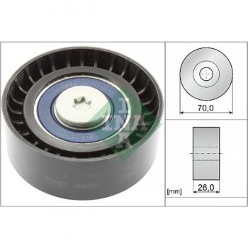 Polea tensora/guía correa trapezoidal INA 532 0595 10 y polea inversión/guía correa poli V INA 532 0595 10