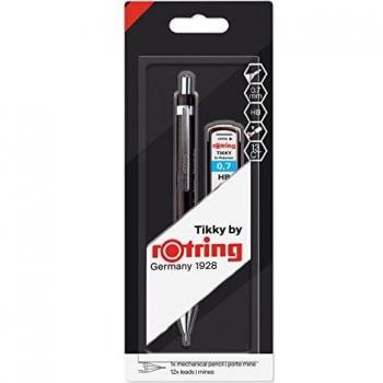 Rotring (1904814) Tikky portaminas de 0,70 mm con codificación de color, cuerpo negro, en blíster
