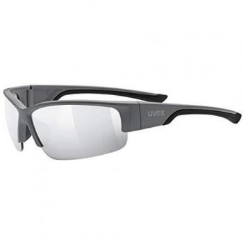 Uvex Sportstyle 215 Unisex Sunglasses Gray Matte with Silver Mirror Lenses