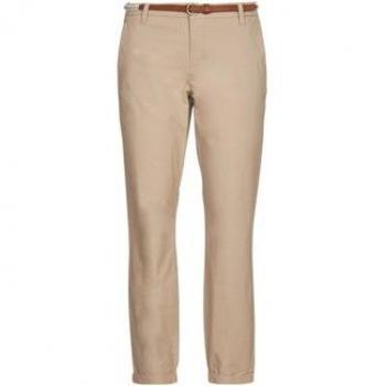 Pantalones Chinos Beige de Mujer Only Biana con Cinturón de Algodón