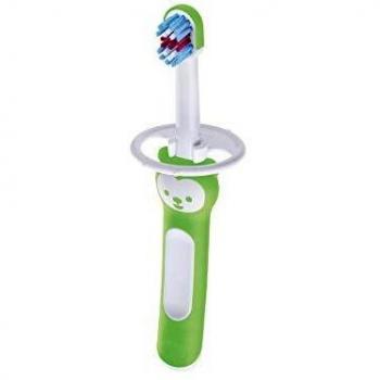 Mam Baby's Brush Toothbrush for Infants +6 Months, Extra Soft Bristles, Compact Ergonomic Handle, Safety Guard