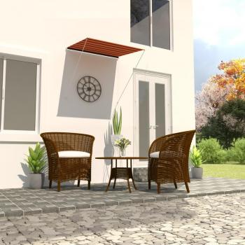 Toldo retráctil Día y Noche naranja y marrón 150x150 cm