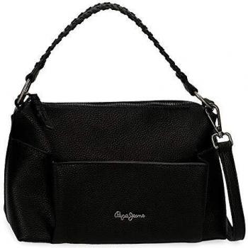 Pepe Jeans Braid Bolso Negro 27x19x12 cms Piel Sintética