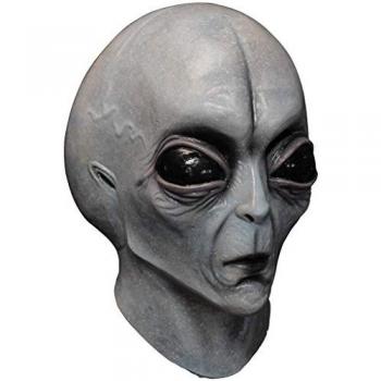 Máscara Alienígena Área 51 de Látex Resistente, Pintada a Mano, Talla Única para Halloween y Fiestas de Disfraces