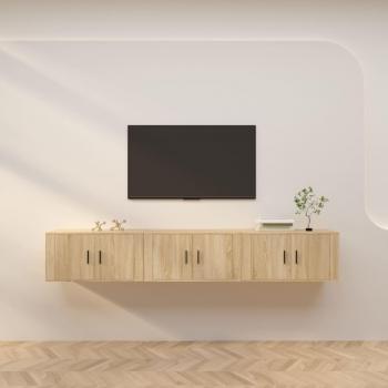 Mueble de TV de pared 3 piezas Sonoma 80x34,5x40 cm