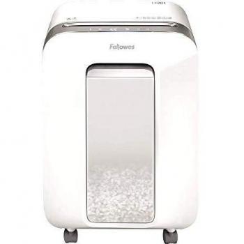 Fellowes Destructora LX201, destruye hasta 12 hojas, Microcorte, para pequeña oficina y oficina en casa, 100% anti-atascos, con tecnología Safesense - Blanco