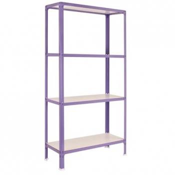 Estantería Modular SimonRack Home Click Madera Color Violeta/Blanco, 4 Alturas, Sin Tornillos, Estilo Industrial, 1600x800x300 mm