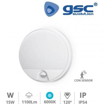 Aplique de Pared LED con Sensor de Movimiento 15W Blanco IP54