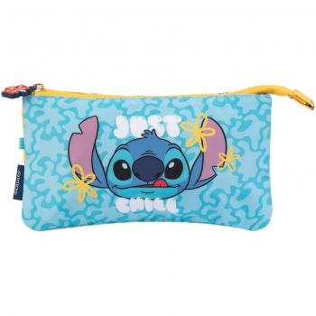 Estuche Triple Stitch Tropical - Estuche de lápices con diseño tropical, triple compartimento, cierre de cremallera, material resistente y duradero, capacidad para organizar útiles escolares o de oficina