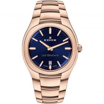 Reloj Edox Les Bemonts 57004-37R de Cuarzo para Mujer 30mm 3ATM Azul y Dorado