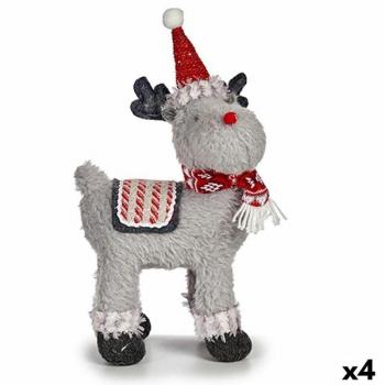 Set de 4 Figuras Decorativas Renos de Navidad Rojo Gris 21 x 36 x 36 cm
