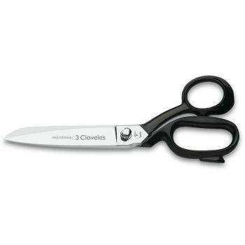 Tijeras de Sastre Profesionales 3 Claveles Forjadas, Mango Negro, 23 cm (9 Pulgadas), Referencia 92
