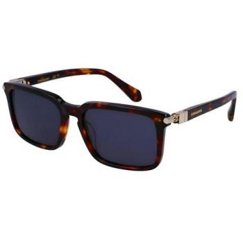 Salvatore Ferragamo Black and Orange Sunglasses for Men, Size: 56 MM
