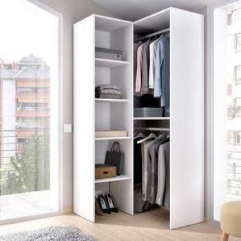 Vestidor Esquinero Suit con Estantes para Ropa