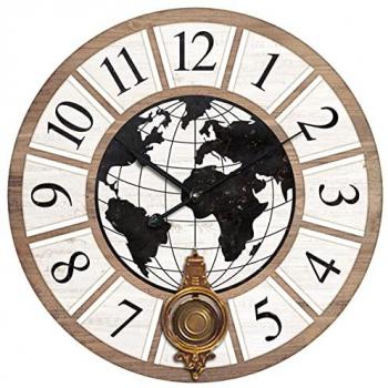 Reloj de Pared Vintage Mapamundi Blanco 58x4x58cm - Signes Grimalt