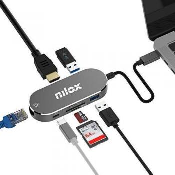 Adaptador Universal USB-c multifunción hdmi/Lector SD/Micro SD USB/LAN Carga PD.
