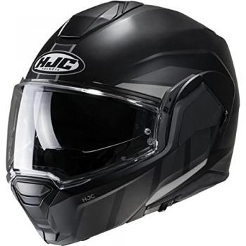 HJC Casco Modular I100 Beis Doble Homologación P/J - Seguridad Legal Garantizada, HJC i100 Beis Casco - Negro Gris (XL)