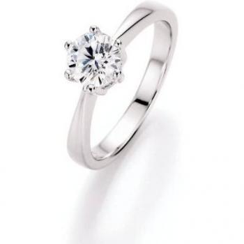 Anillo de Compromiso Smart Jewel con Zircón, Plata 925, Diseño Brillante, 1 ct para Dama