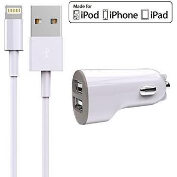 HXINH VersatileAuto+ Apple MFi Cargador de coche USB dual certificado de 2,4Amp