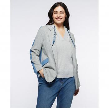Blazer de mujer de felpa y tela vaquera con estilo moderno