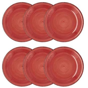 Juego de 6 Platos Vita de Cerámica y Gres - Apto para Microondas, Colores Naturales y Diseño Coordinado