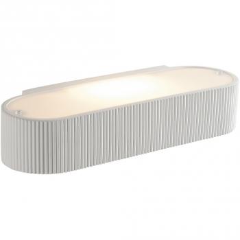 Aplique de yeso blanco pintable 10,5x7x35 cm con 2 bombillas de 7 cm