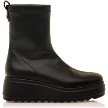 Botines de mujer Mustang con cuña y tejido stretch, MTNG botines planos mujer Nolia negro con cierre cremallera y tipo de puntera redonda
