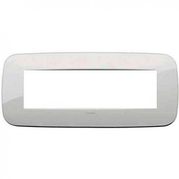 Placa Vimar Arke Redonda 7 Módulos Blanca